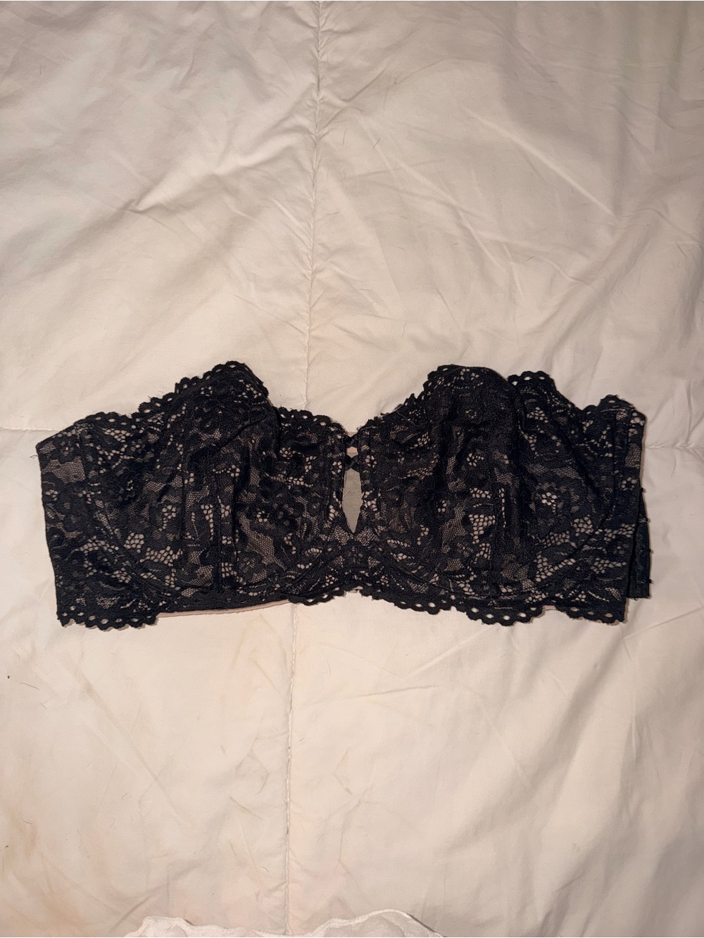 Strapless Black Lace Bandeau Bra - Classic Support